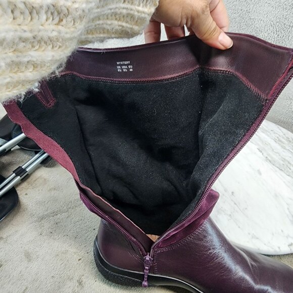 Hotter Shoes Womens Size 8.5 Mystery Purple Suede Zip Mid-Calf Boots *GUC* - Picture 14 of 16